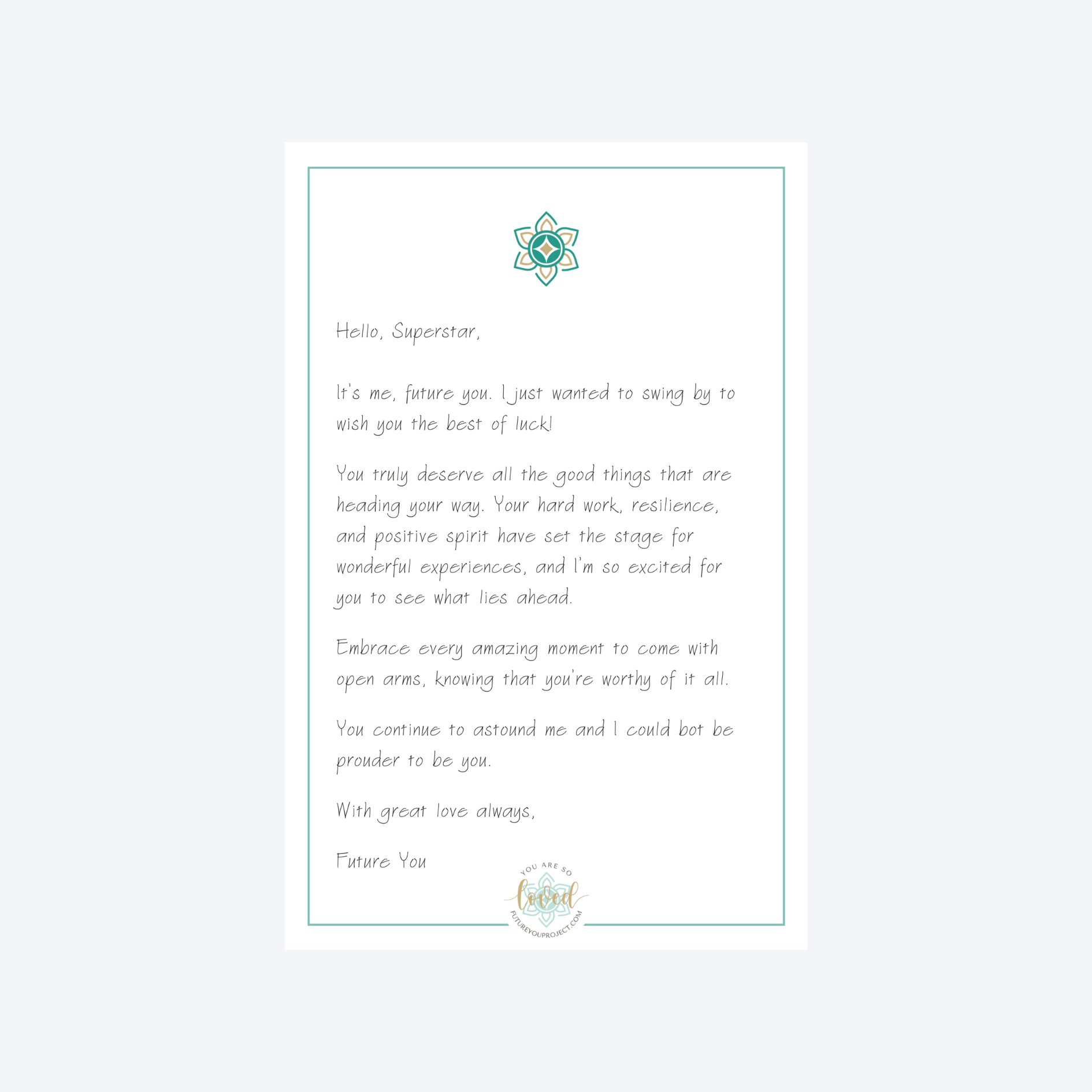 Good Luck (Future You Letter)