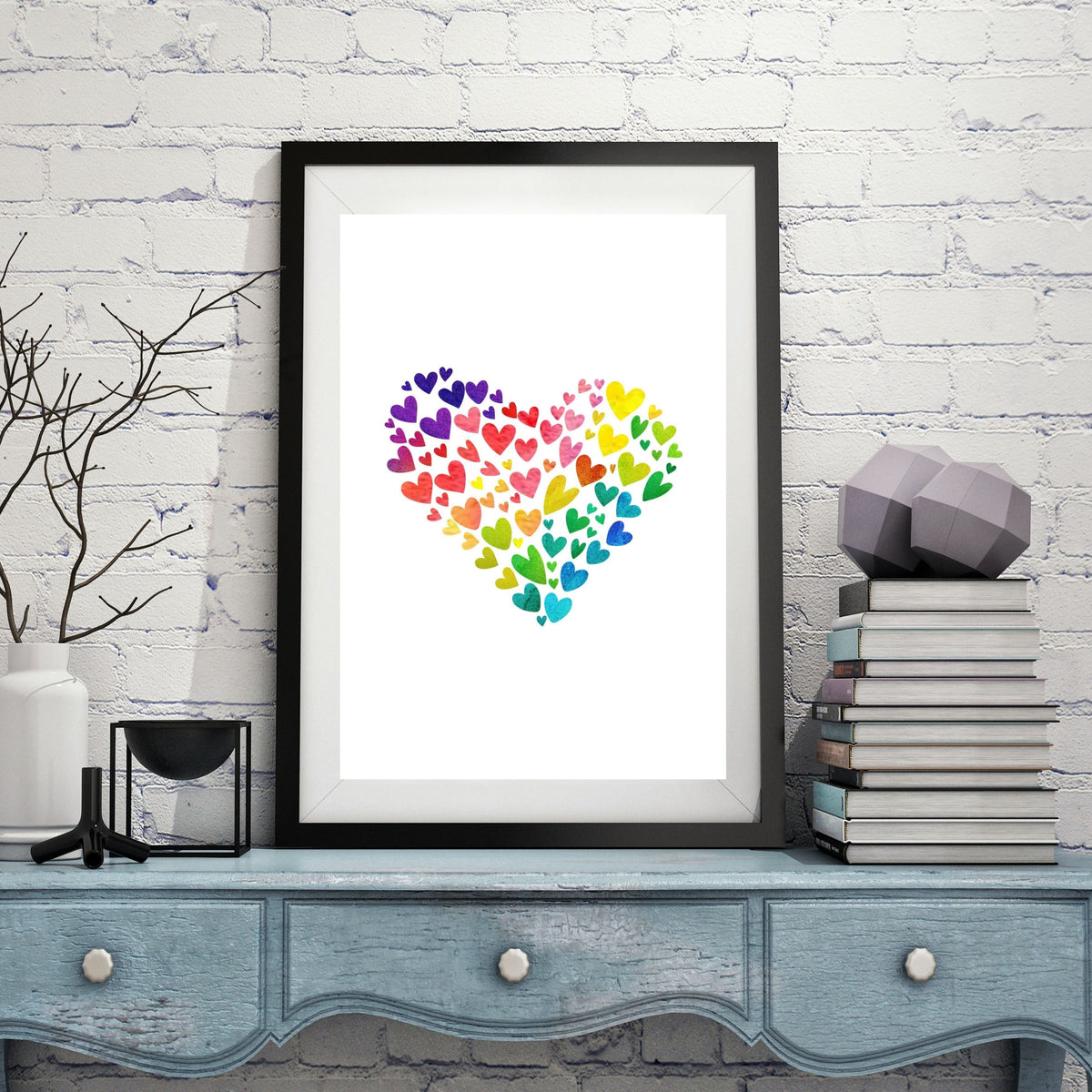 Rainbow Heart Digital Print
