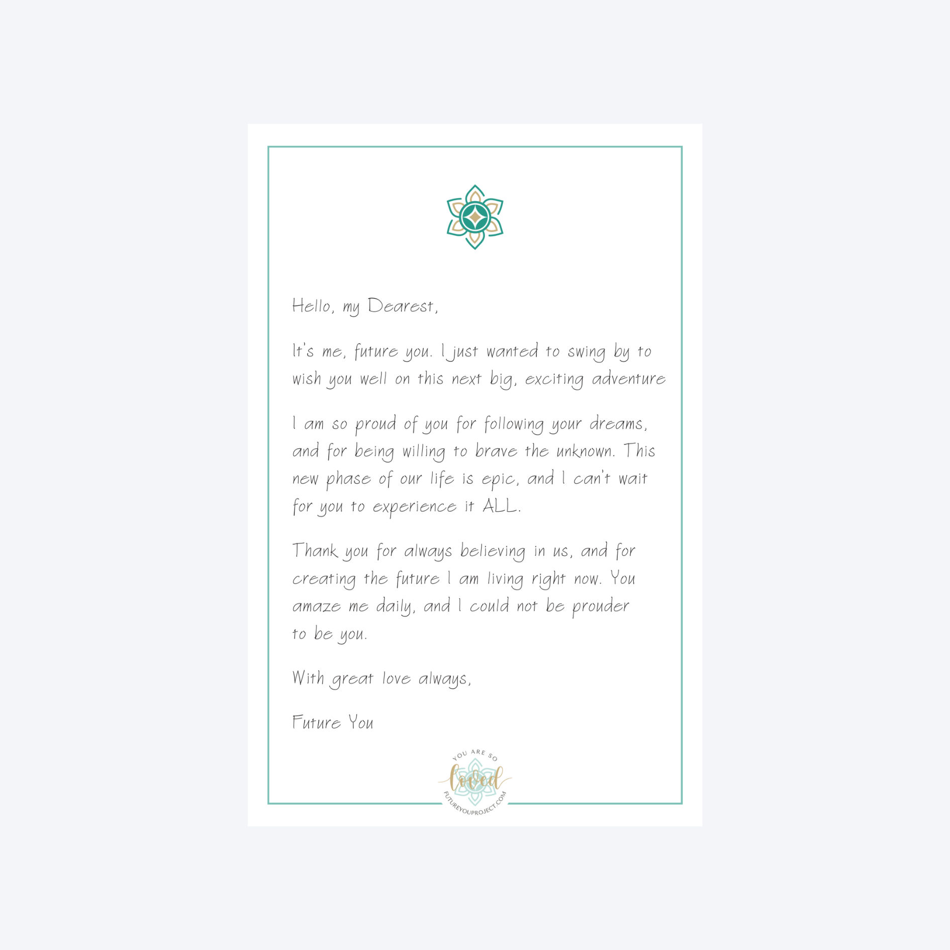 New Beginnings (Future You Letter)